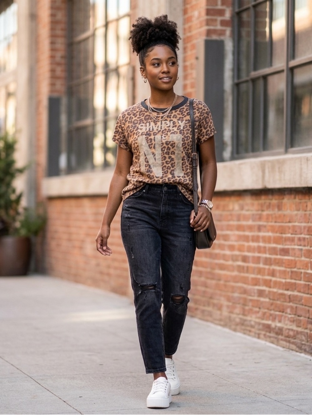 Zara Trafaluc Simply Number 1 Animal Cheetah Leopard Print Short Sleeve Shirt Sm